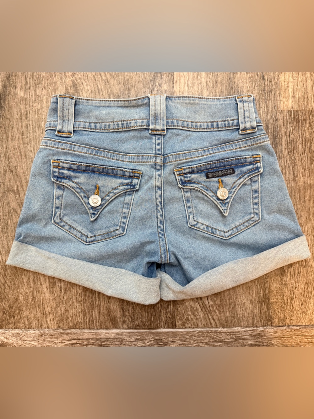 Hudson Croxley flap pocket jean shorts size 25 Low rise MSRP $135 - Picture 2 of 11